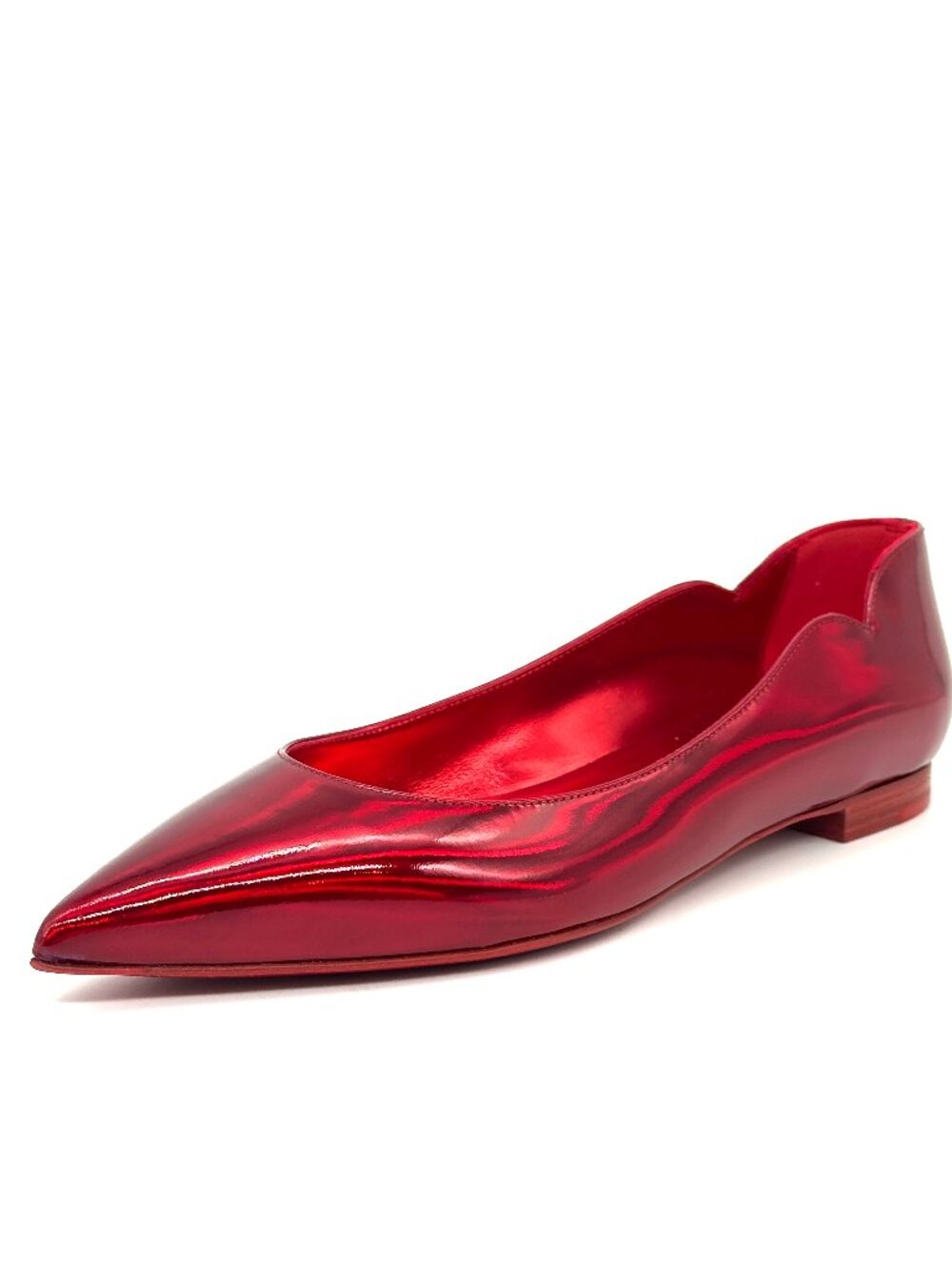 Christian Louboutin HOT CHICKITA Scallop Patent Ballerina Flat Shoes Loubi - Picture 5 of 16